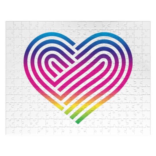 Rainbow Heart Homosexuality LGBT Love Jigsaw Puzzles