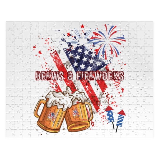 Brews & Fireworks 4th of July Independence Day Jigsaw Puzzles