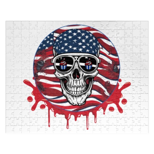 Skull 4th of July Independence Day Cupcakes Jigsaw Puzzles