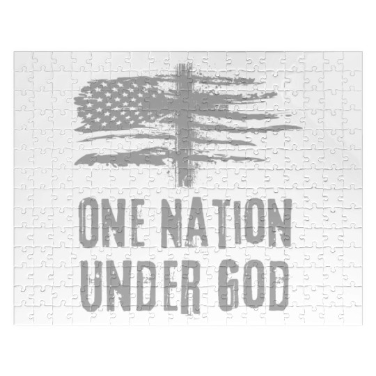4th Of July US Flag One Nation Under God Christian Jigsaw Puzzles