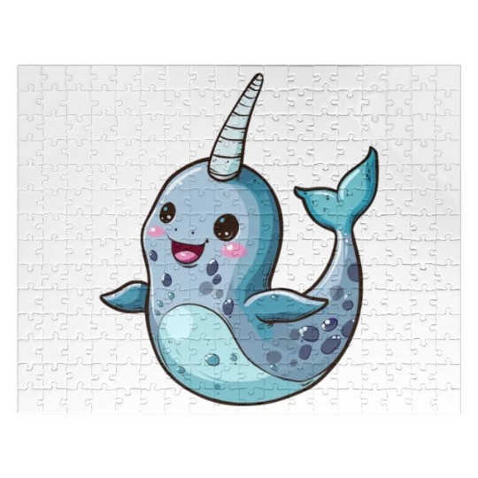 Adorable Narwhal Cartoon Enchantment Jigsaw Puzzles