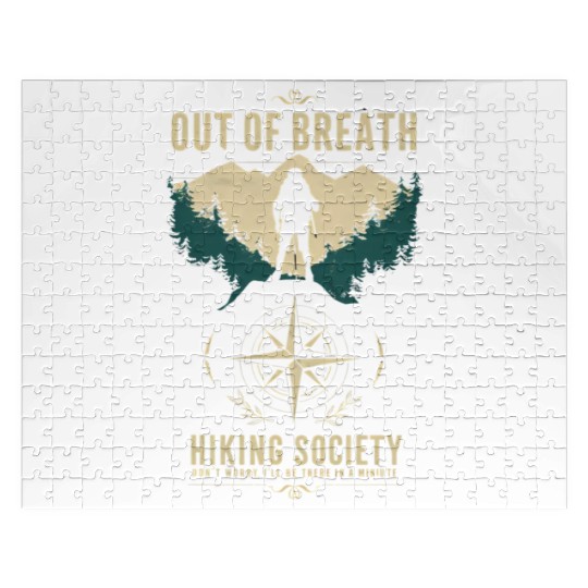 Out of Breath Hiking Society Hiker Nature Love Jigsaw Puzzles