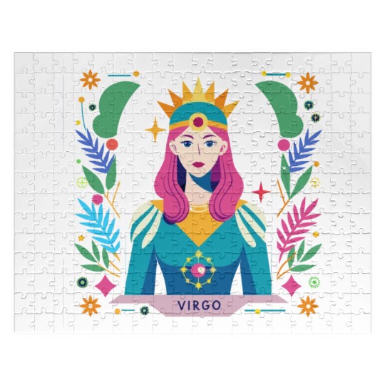 Floral Virgo Tarot Zodiac Graphic Jigsaw Puzzles