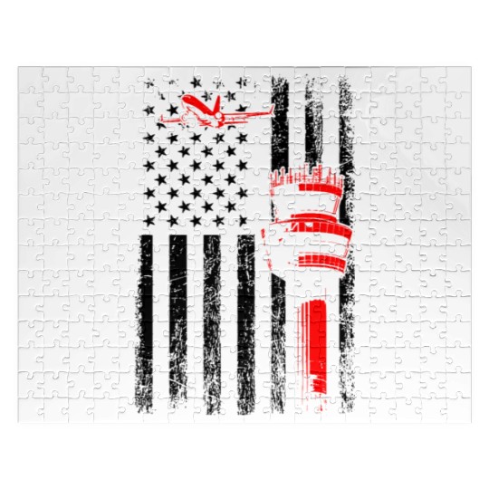American Flag US, air traffic controller Jigsaw Puzzles