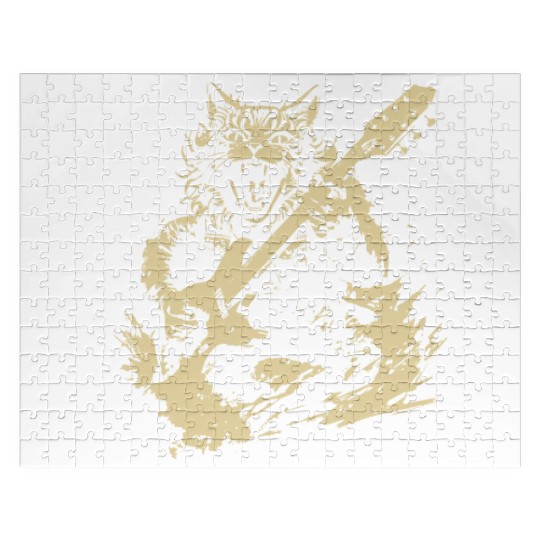 Meow Cat Playing Guitar Instruments Awesome Jigsaw Puzzles
