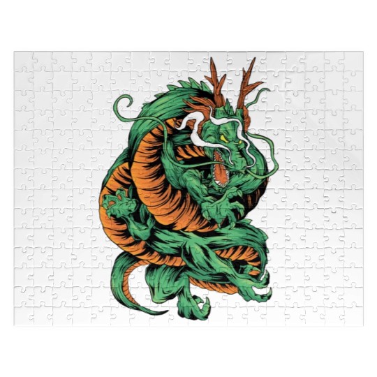 Angry Japanese Dragon Tattoo Jigsaw Puzzles