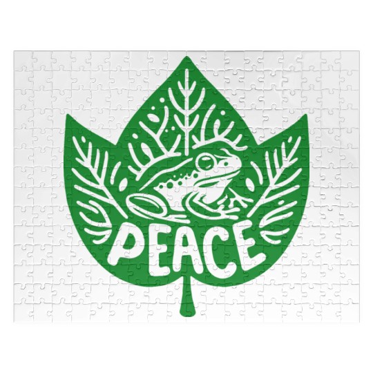 Peaceful Frog - Green version Jigsaw Puzzles