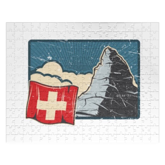 Vacation Skiing, Hiking, Mountain Switzerland Jigsaw Puzzles