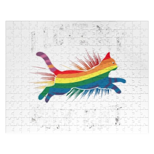 I Love My Gay Cat Funny Rainbow Pride Lgbt Jigsaw Puzzles
