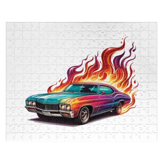 Retro American Racing Muscle Car Jigsaw Puzzles
