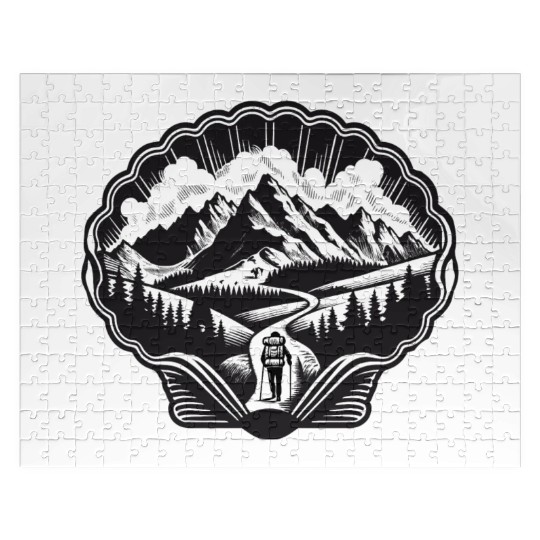 Pilgrim motif for the Way of St. James Jigsaw Puzzles