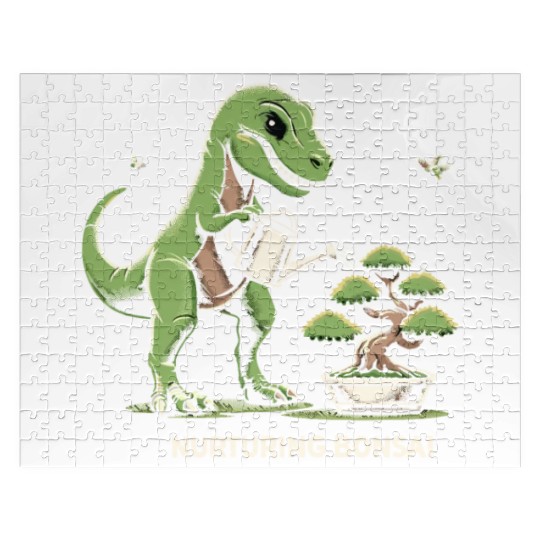T-Rex Dinosaur Gardener Bonsai Master Gardening Jigsaw Puzzles