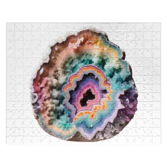 Fantasy Pastel Rainbow Geo Stone Crystal Jigsaw Puzzles