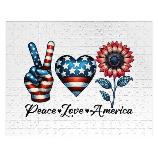 Peace Love America Jigsaw Puzzles