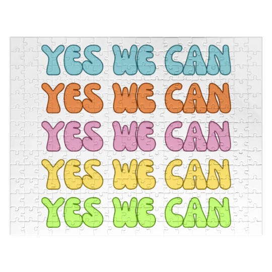 Retro YES WE Can Obama Protest Affirmation Jigsaw Puzzles