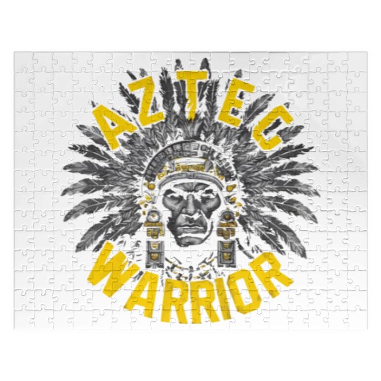 Aztec Warrior Indigenous Mexican Aztec Jaguar Jigsaw Puzzles