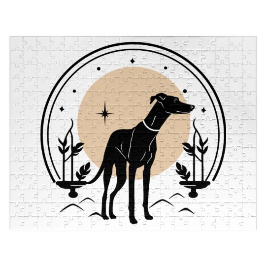 Greyhound Tarot Card Greyhound Celestial Dog Jigsaw Puzzles
