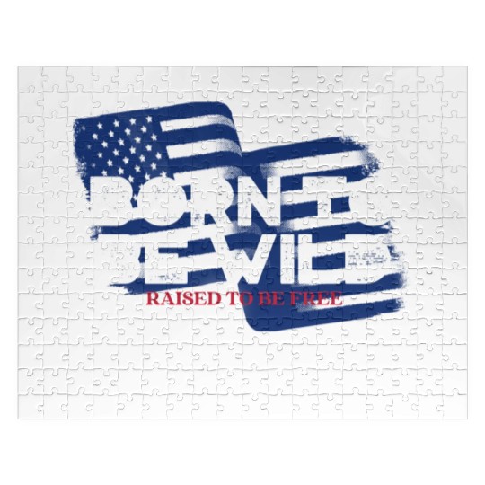 Born To Be Wild Raised To Be Free 4th of July Jigsaw Puzzles