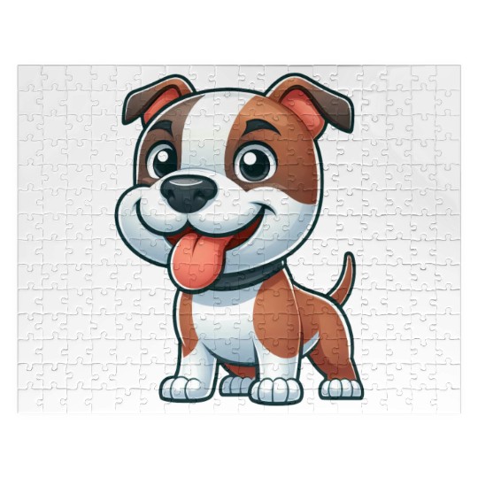 Cute dog pitbull American Staffordshire Terrier Jigsaw Puzzles