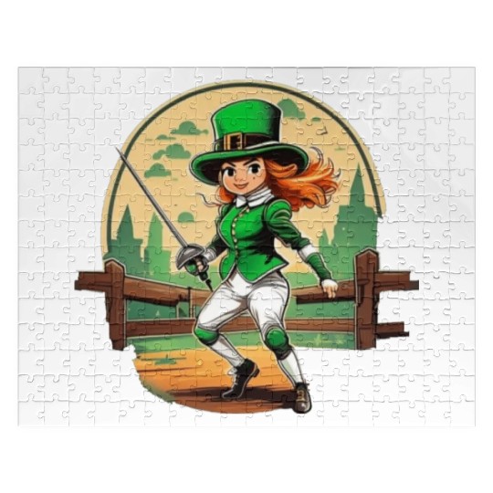 St. Patrick's Day Shamrock St Paddy's Day Fencing Jigsaw Puzzles