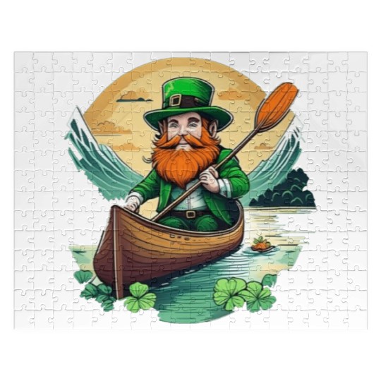 St. Patrick's Day Shamrock St Paddy's Day Kayak Jigsaw Puzzles