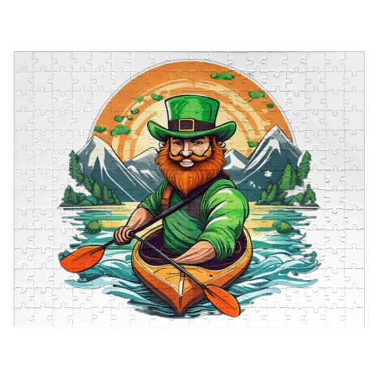 St. Patrick's Day Shamrock St Paddy's Day Kayak Jigsaw Puzzles