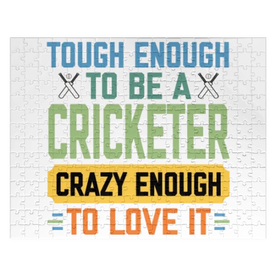 Tough Enough To Be a Cricketer Funny Cricket Sport Jigsaw Puzzles