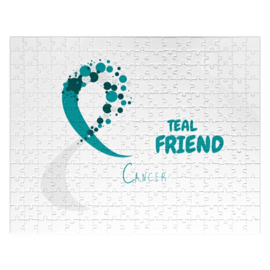 I Wear Teal For My Friend Ovarian Cancer Awareness Jigsaw Puzzles