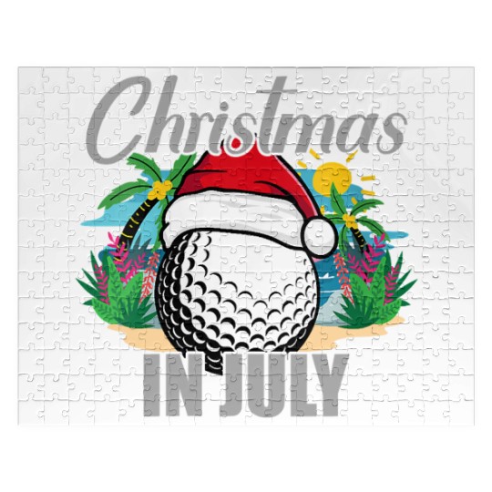 Christmas in July Golf Santa Hat Funny Summer Jigsaw Puzzles