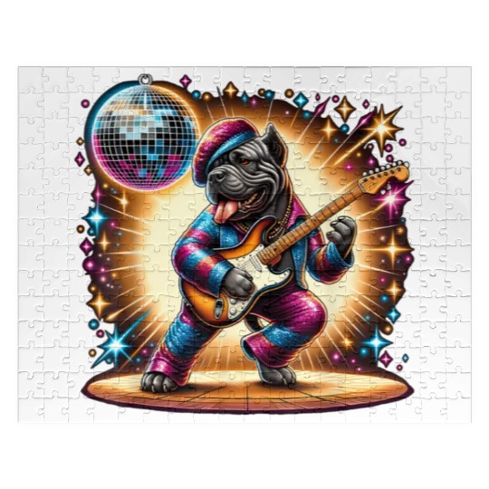 Disco Cane Corso dog Jigsaw Puzzles
