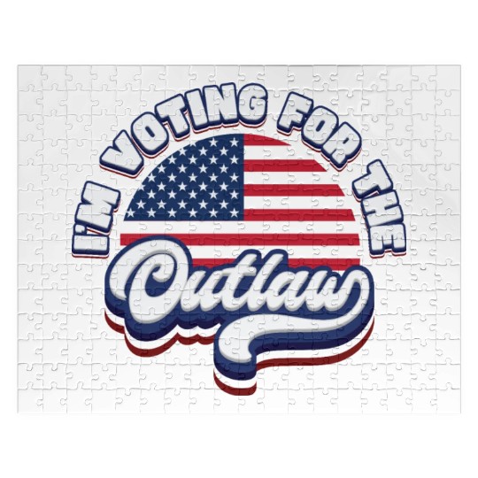 I'm Voting For The Outlaw - US Flag Jigsaw Puzzles