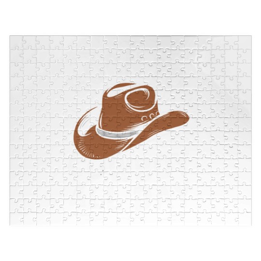 Cowboy Lifestyle Western Theme with Horses and Jigsaw Puzzles