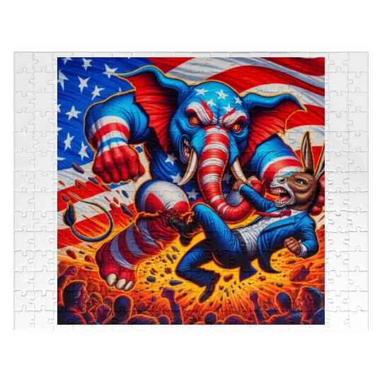 Beat Down the Democrats - Trump Jigsaw Puzzles