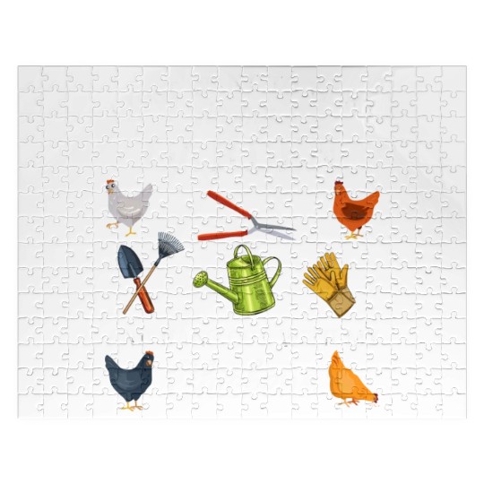 Work in my garden hangout with my chickens funny Jigsaw Puzzles