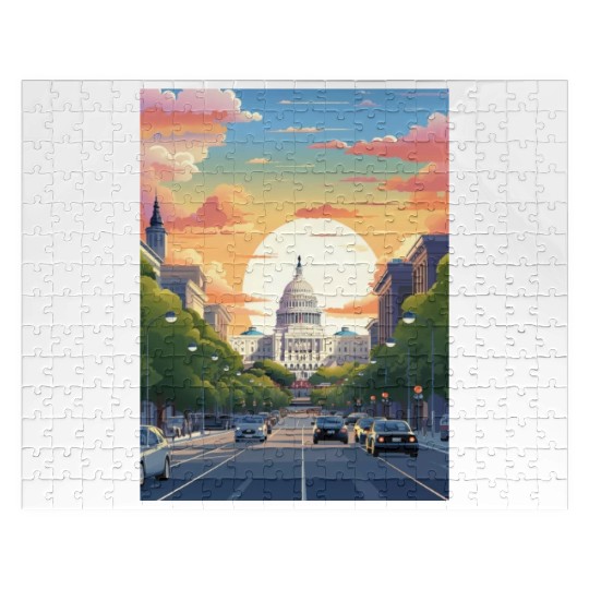 Sunset in US Capitol Washington DC Jigsaw Puzzles
