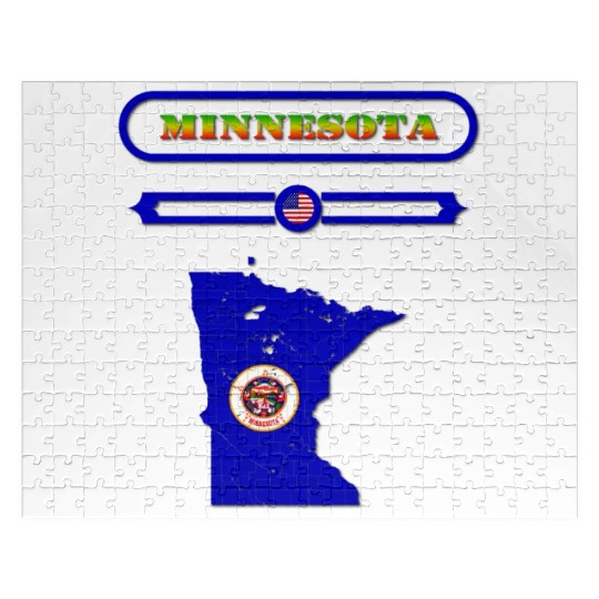 MINNESOTA MAP, MINNESOTA, USA. SAMER BRASIL Jigsaw Puzzles