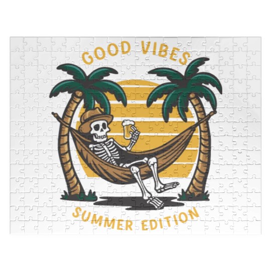 Skeleton in the Hammock Beach Vacation Jigsaw Puzzles
