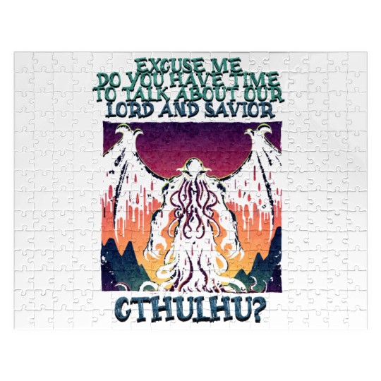 Lord & Savior Cthulhu Cult Lovecraft Necronomicon Jigsaw Puzzles