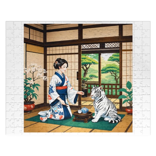 Fantasy Kimono Tiger Premium Jigsaw Puzzles