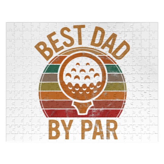 Best Dad by Par Fathers Day Golf Lover Jigsaw Puzzles