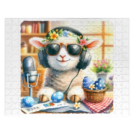 Easter Lamb Cozy Sunglasses Treats Jigsaw Puzzles