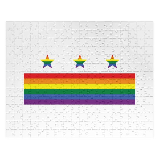 Washington DC Gay Pride Parade Rainbow Flag Jigsaw Puzzles