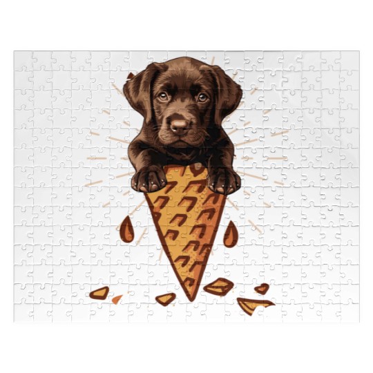 Labrador Lover CHOCOLATE LAB Ice Labrador Jigsaw Puzzles