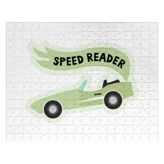 Speed ReaderBookish Racing Car Pastel Green Lemon Jigsaw Puzzles