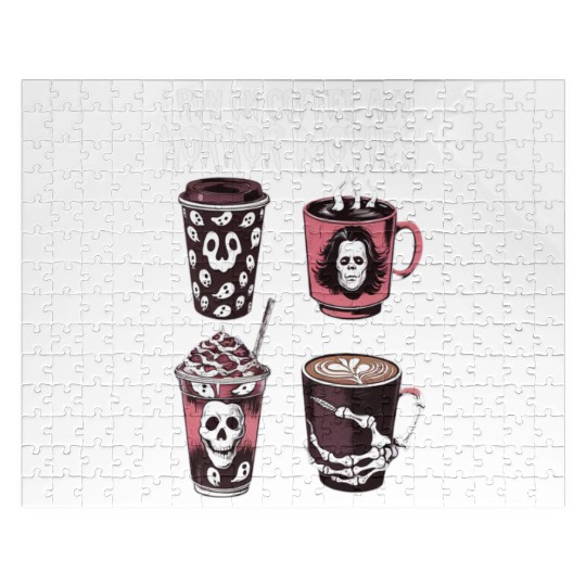 I Run on Coffee And Horror Movies Scary Halloween Jigsaw Puzzles