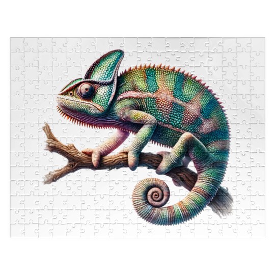 fascinating, lively chameleon motif Jigsaw Puzzles