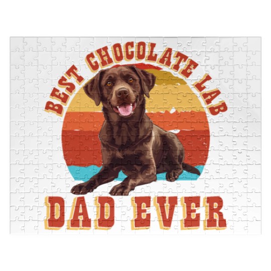 Brown Labrador BEST CHOCOLATE LAB DAD EVER Men Jigsaw Puzzles