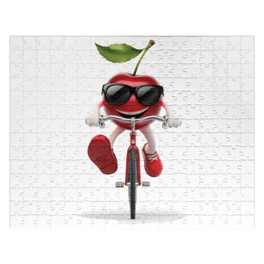 Cherry Cycling On Bike Realistic Jigsaw Puzzles