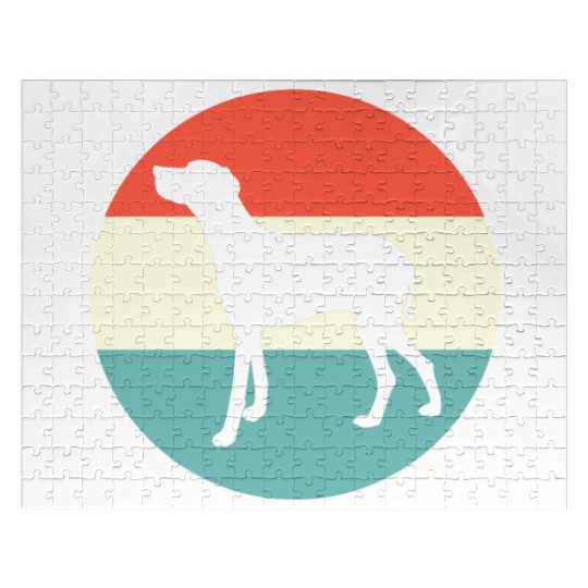 Retro Weimaraner Dog Silhouette Jigsaw Puzzles