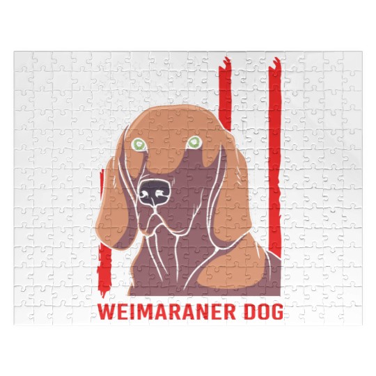 US Flag 4th Of July Patriotic Dog Weimaraner Lover Jigsaw Puzzles